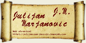 Julijan Marjanović vizit kartica